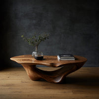 Dunecrest Coffee Table with a Carved Wave Base