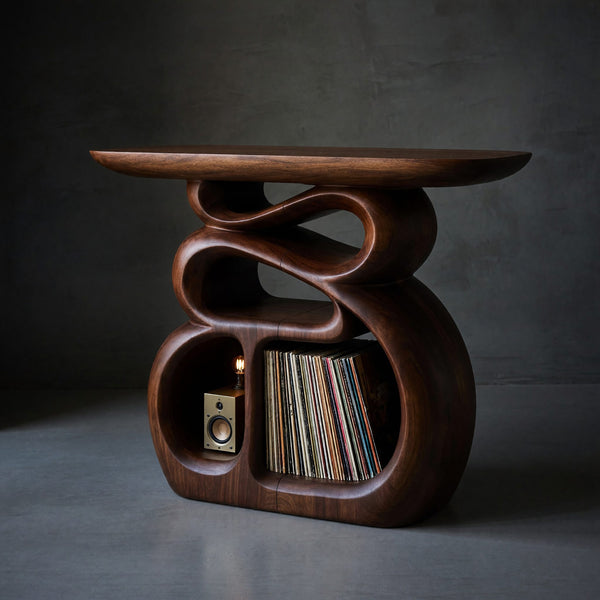 Solid Wood Record Player Stand Audio Entertainment Lounge