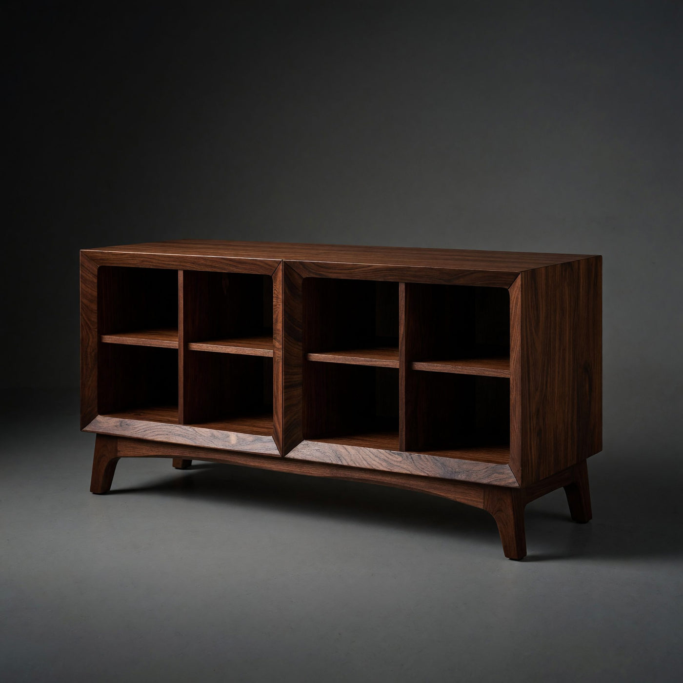 Solid Wood Record Player Stand Modular Vinyl Storage Cabinet Audiophile Lounge