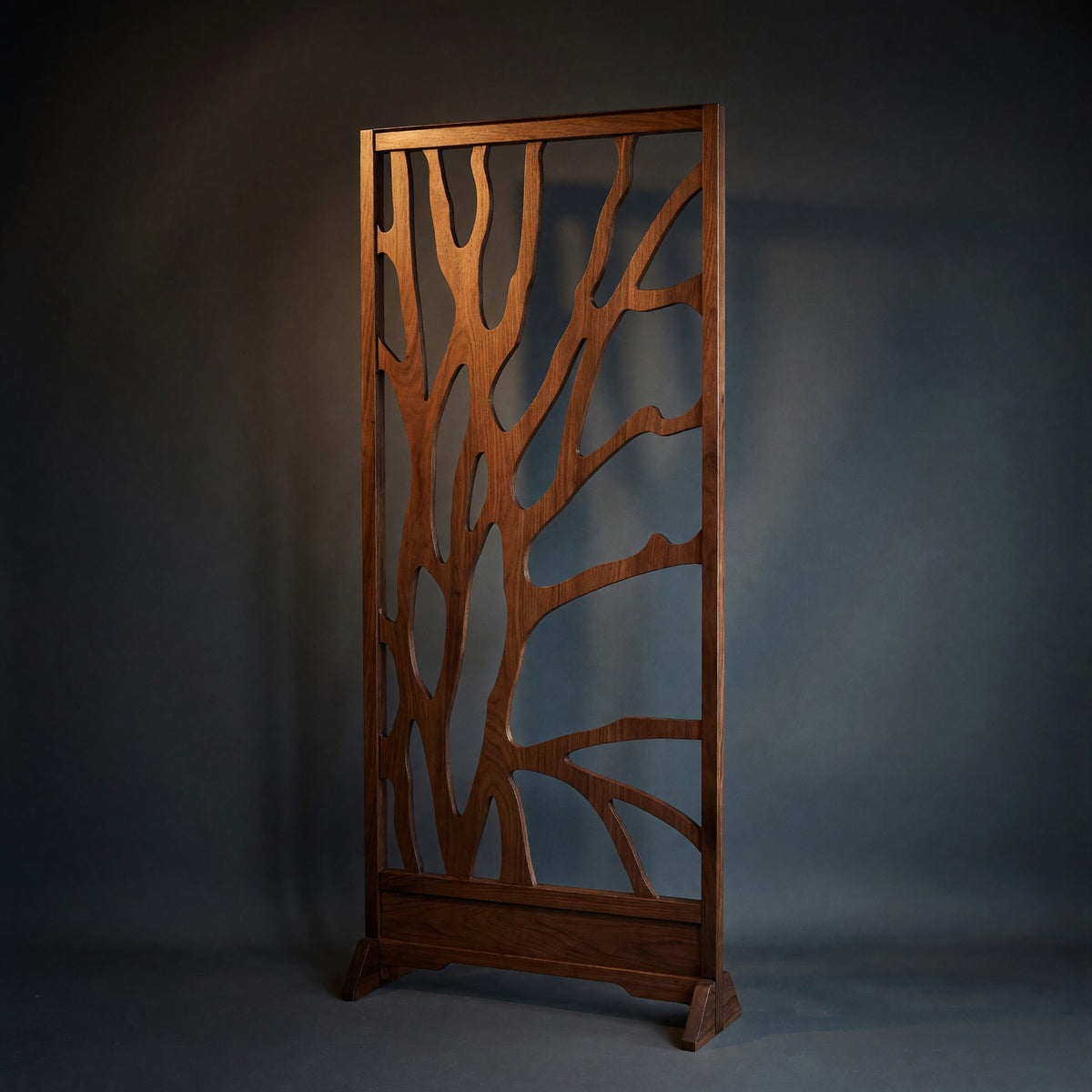 Solid Wood Room Divider Tree Pattern Cabinet Living