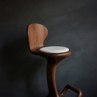 Solid Wood Bar Stool Sculptural Organic Kitchen Interiors