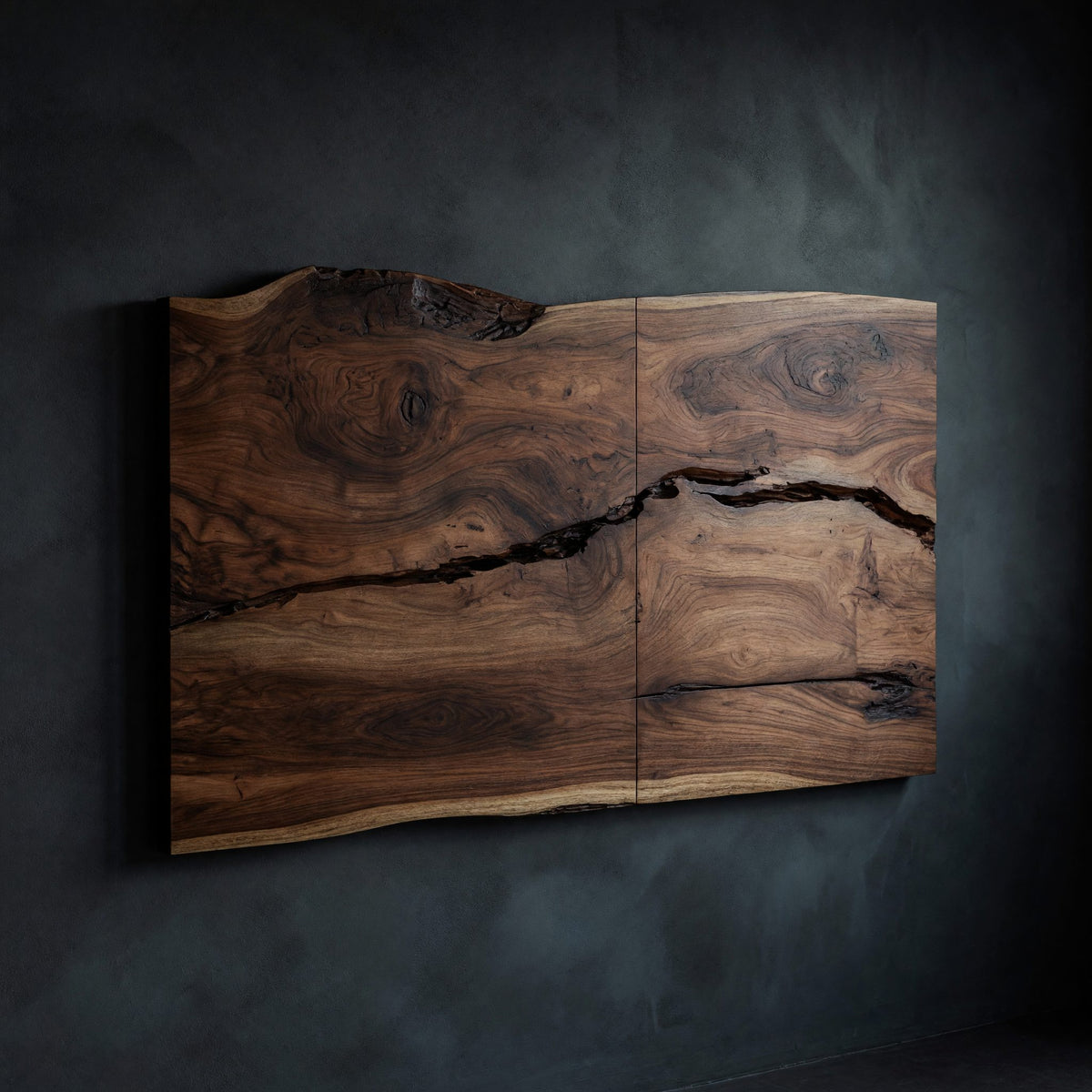 Solid Wood Headboard Live Edge Warm Minimalist Bedroom