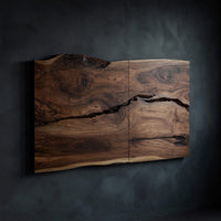 Solid Wood Headboard Live Edge Warm Minimalist Bedroom