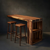 Solid Wood Bar Table Tropical Live Edge Balcony Outdoor Patio