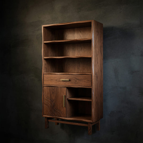 Solid Wood Bathroom Cabinet Coastal Open Shelf Storage Beach Retreat