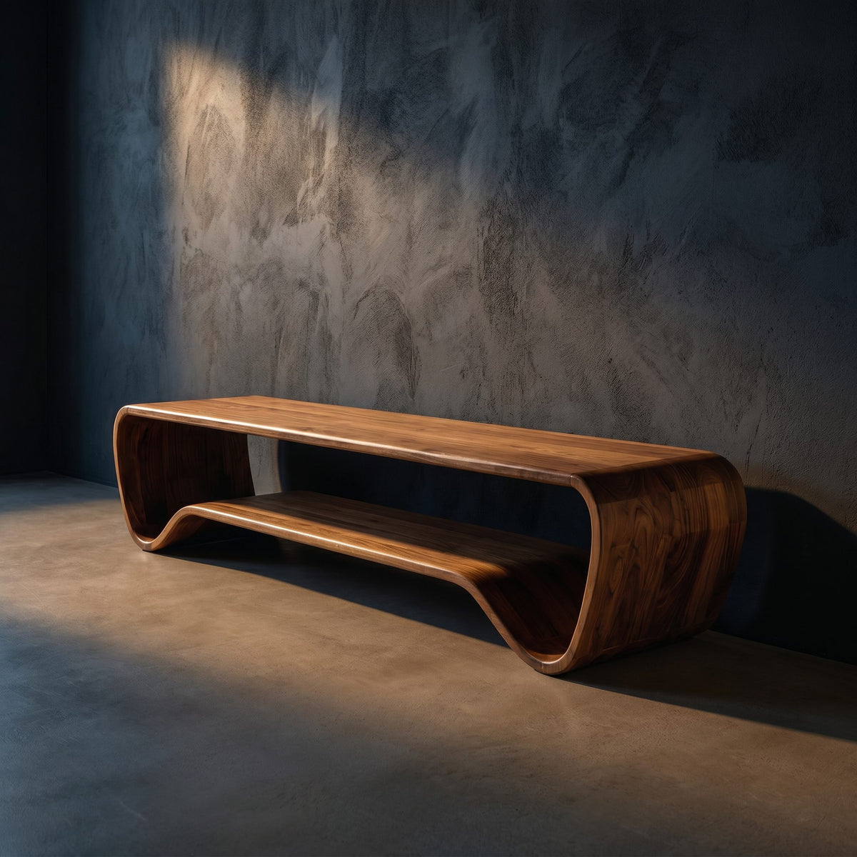 Organic Wave Entryway Bench For Contemporary Home