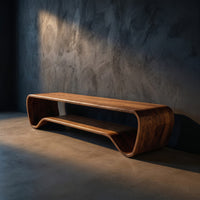 Organic Wave Entryway Bench For Contemporary Home