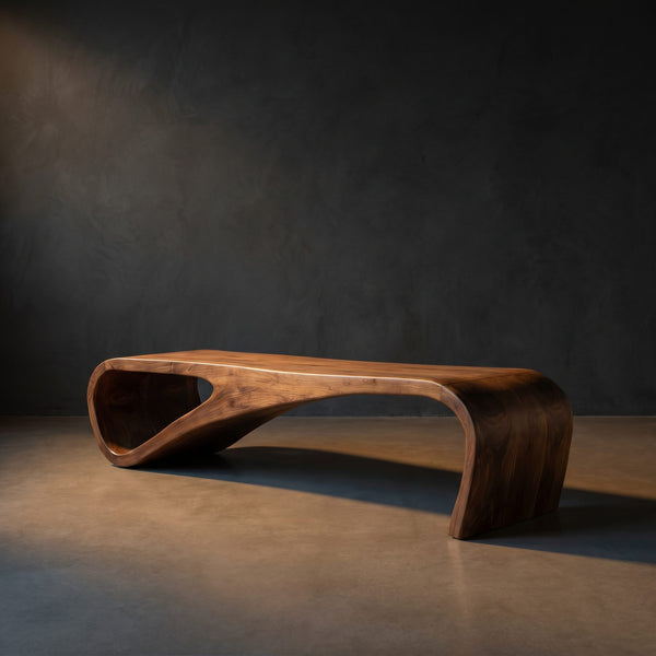 Statement Bench With Smooth Curved Form For Modern Home