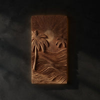 Palm Meridian Sunburst Carved Wall Relief Panel — view 1