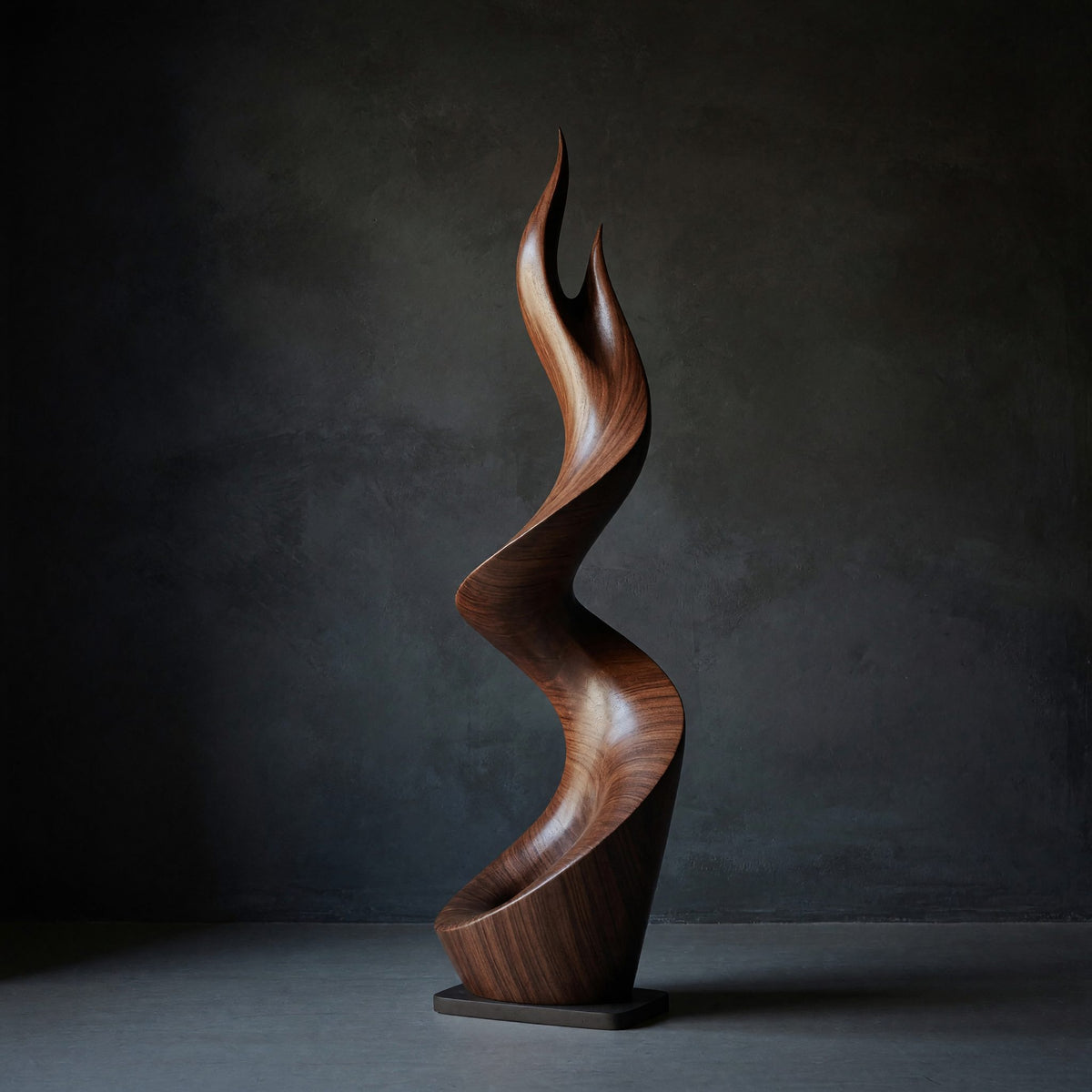 Solid Wood Sculpture Wall Art Rustic Large Twisted Spiral Floor Outdoor