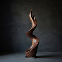 Solid Wood Sculpture Wall Art Rustic Large Twisted Spiral Floor Outdoor