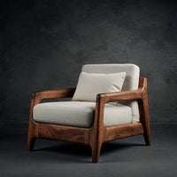 Solid Wood Chair Lounge With Wide Seat Living Room