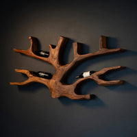 Solid Wood Wine Rack Artistic Holder Wall Home Bar
