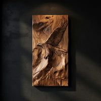 Live-Edge Eagle Wall Panel, Made to Order in Solid Wood — view 1