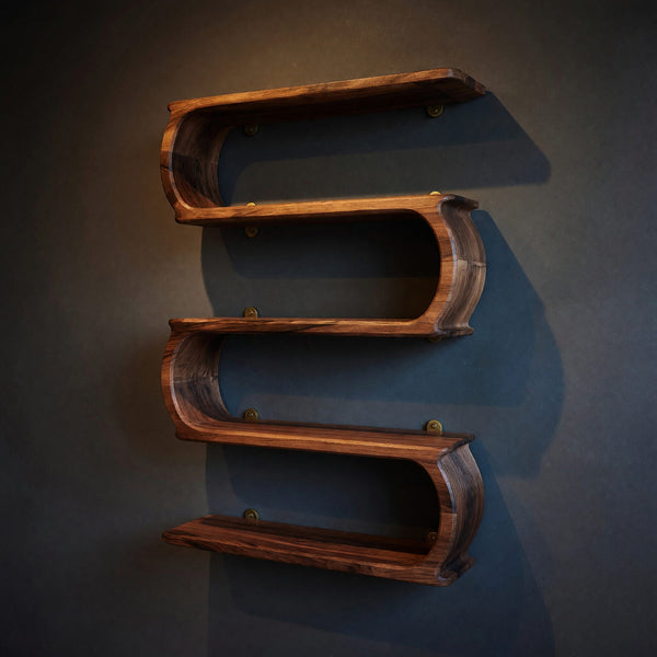 Solid Wood Corner Wall Bathroom Shelf Minimal Natural Floating Shelves Spa