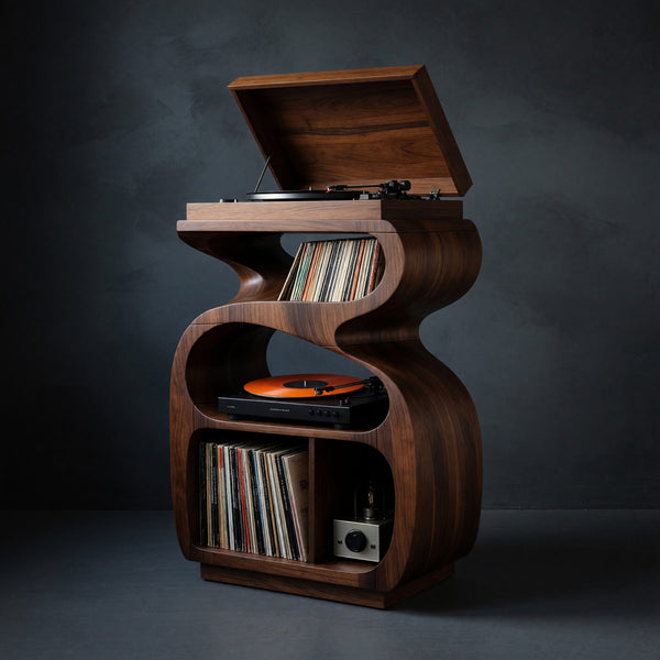 Solid Wood Record Player Stand Music Console Living Room