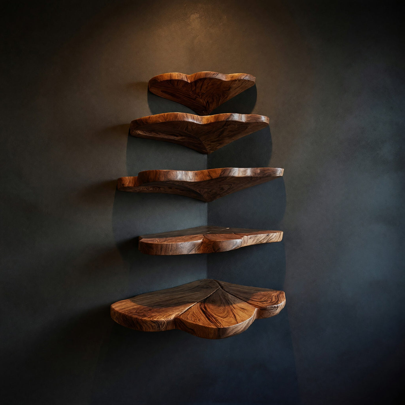 Solid Wood Corner Shelf Farmhouse Leaf Wall Bathroom Wall Storage Organizer
