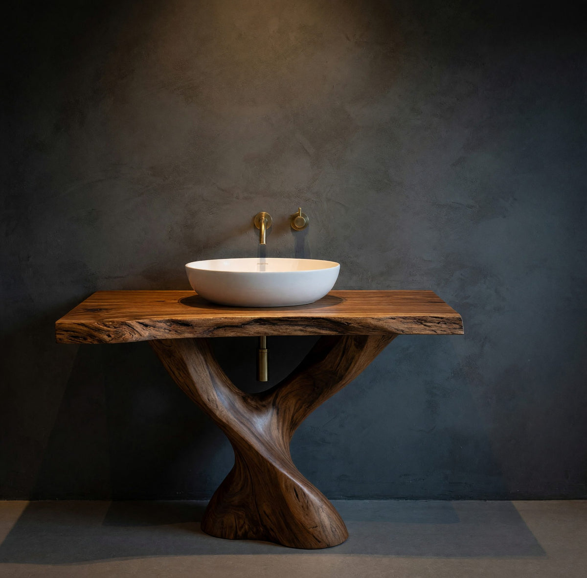 Solid Wood Bathroom Vanity With Twisted Base Spa Bath