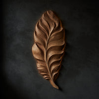 Plumeleaf Feather Wall Sculpture in Carved Wood — view 1