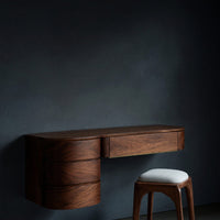 Solid Wood Dressing Table Minimalist Wall Mounted Vanity With Drawer Sunlit