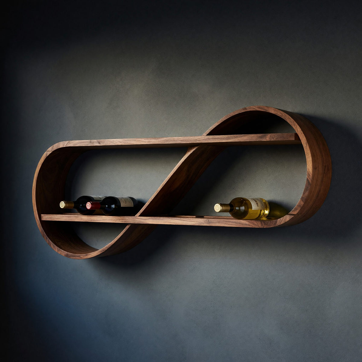 Solid Wood Wine Rack Scandinavian Open Shelf Apartment