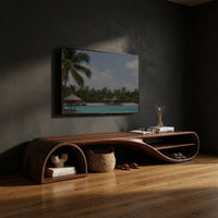 Driftwave Media Console with a Low Arched Base
