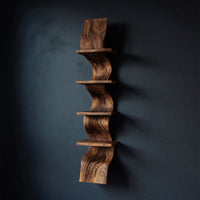 Solid Wood Wall Mounted Shelf Curved Floating Statement Living Room