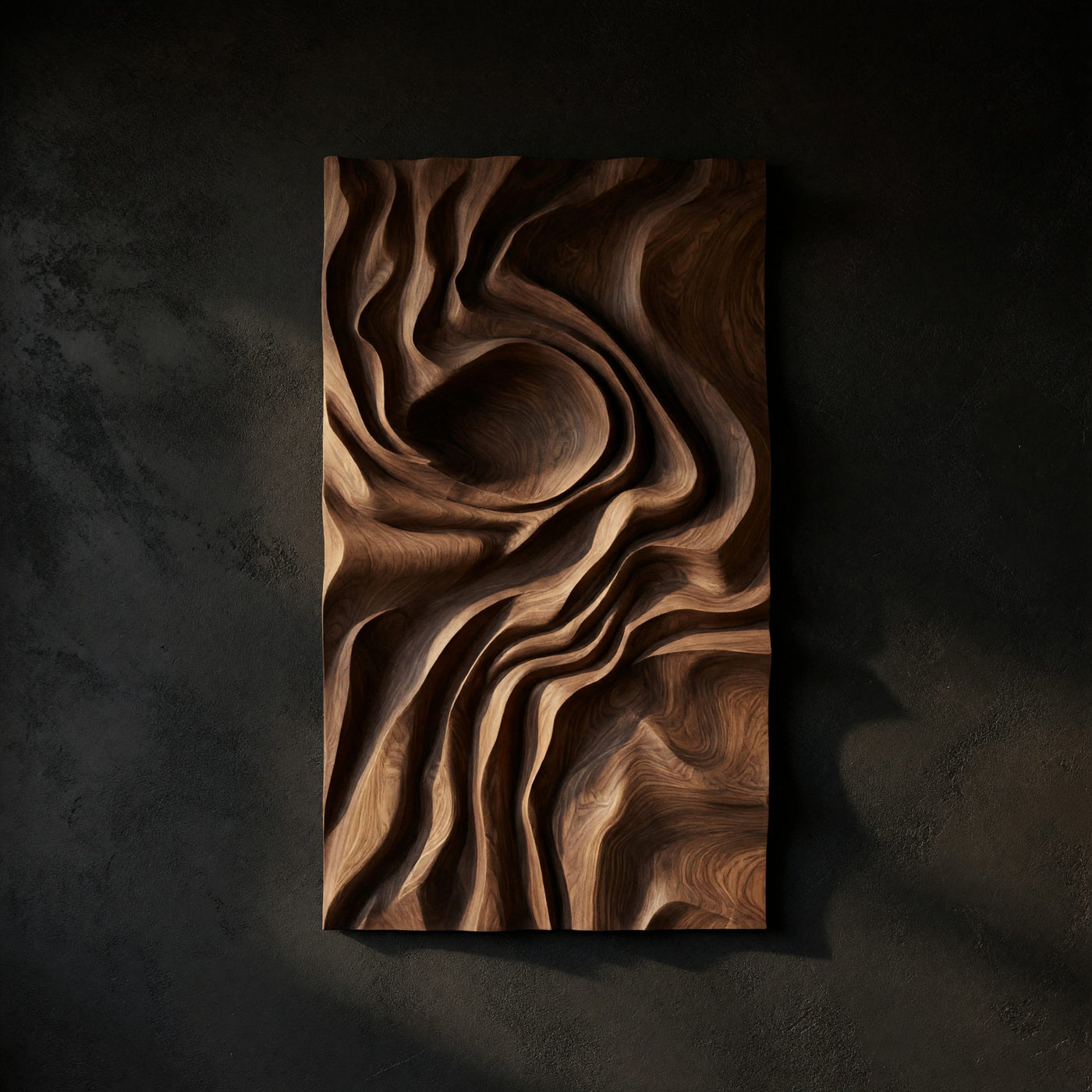 One Walnut Slab Read Like a Contour Map, Wall Art Panel