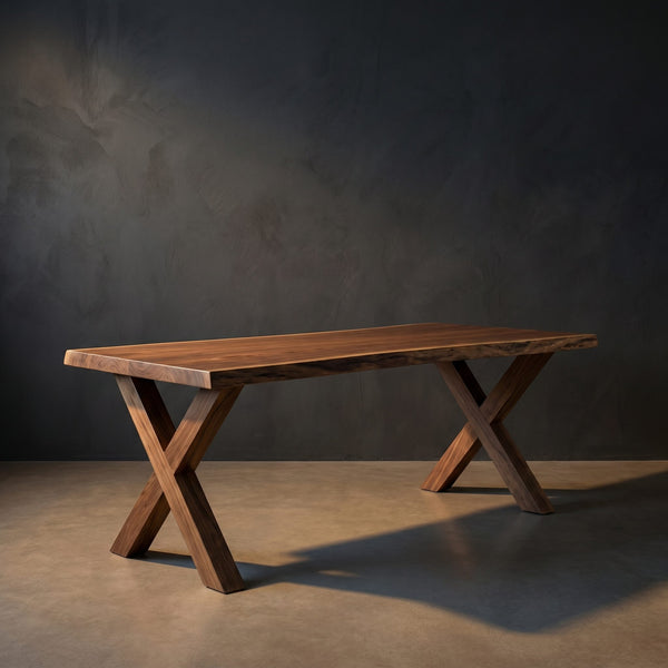 Organic Sculptural Wood Desk With Integrated Bookshelf For Home Office