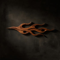 Twin Flame Walnut Wall Art Panel, Slim Silhouette — view 1