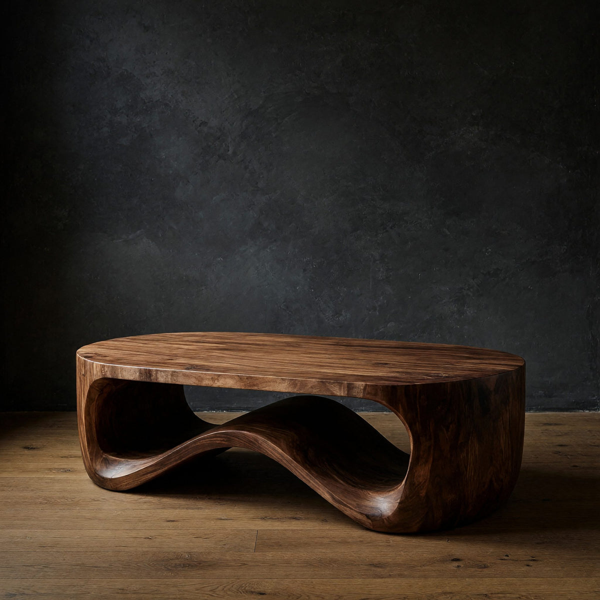 Loopwave Sculptural Hardwood Coffee Table for Living Rooms