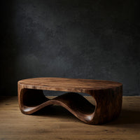 Loopwave Sculptural Hardwood Coffee Table for Living Rooms
