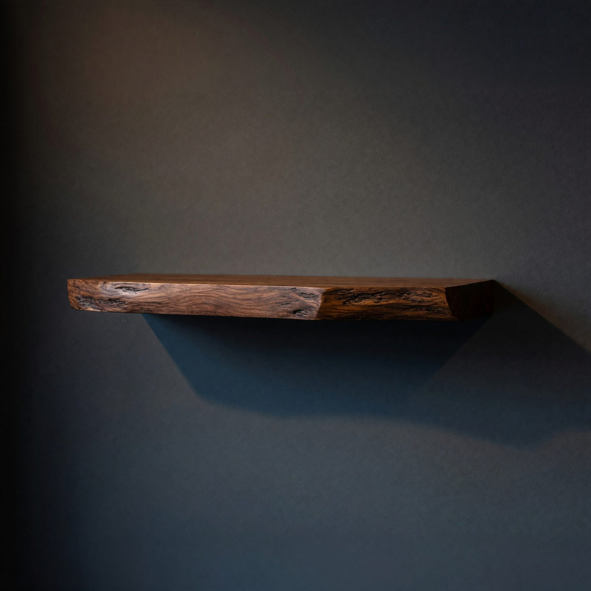 Solid Wood Natural Wood Floating Shelves Mid Century Live Edge Shelf
