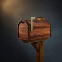Solid Wood Mailbox Post Sculpture Outdoor Patio Rustic