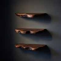 Solid Wood Natural Wood Floating Shelves Handcrafted Live Edge Corner Shelf