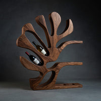 Solid Wood Wine Rack Rustic Wall Breakfast Nook Bottle Arrangement