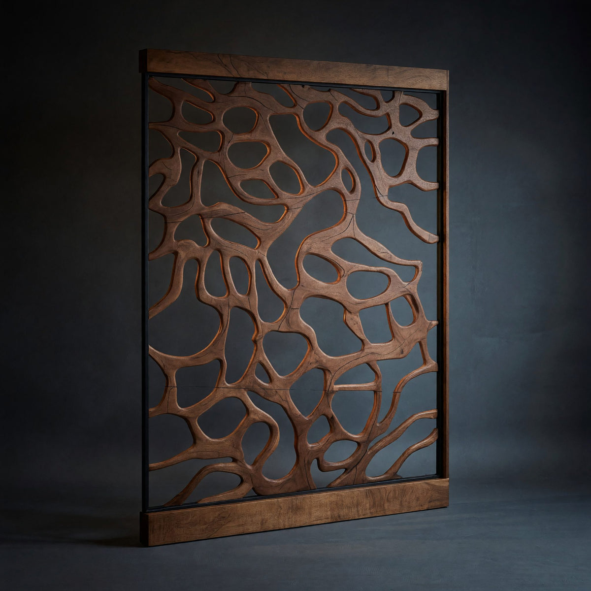 Solid Wood Room Divider With Openwork Bedroom