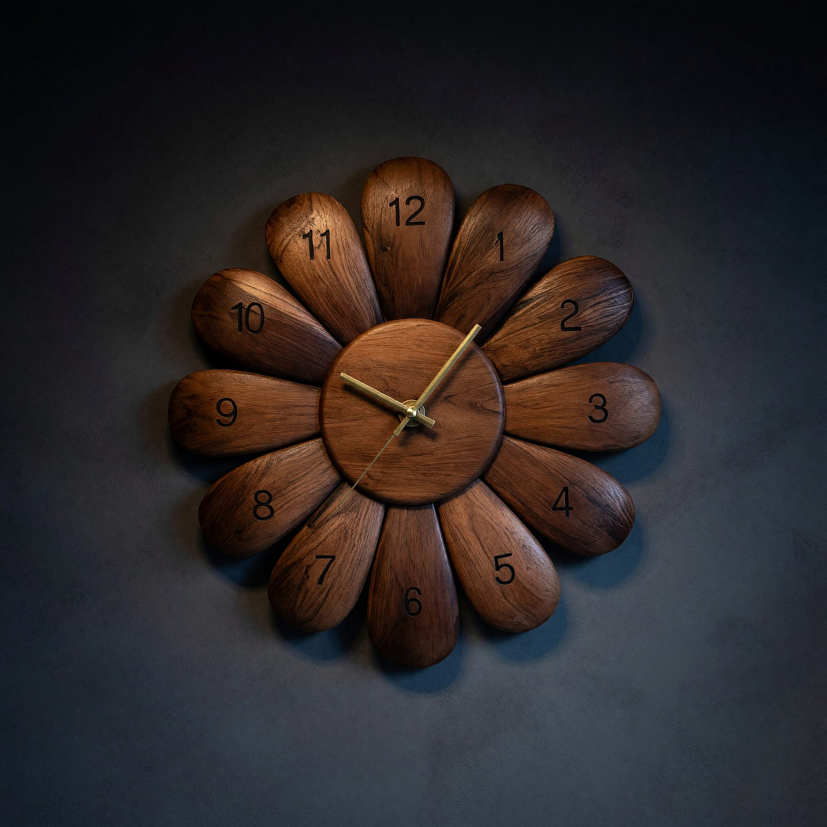 Solid Wood Clock Handcrafted Wall Modern Living Room