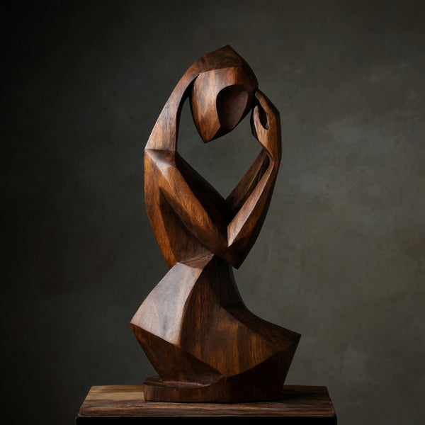 Solid Wood Sculpture Wall Art Mid Century Abstract Modern Outdoor Space