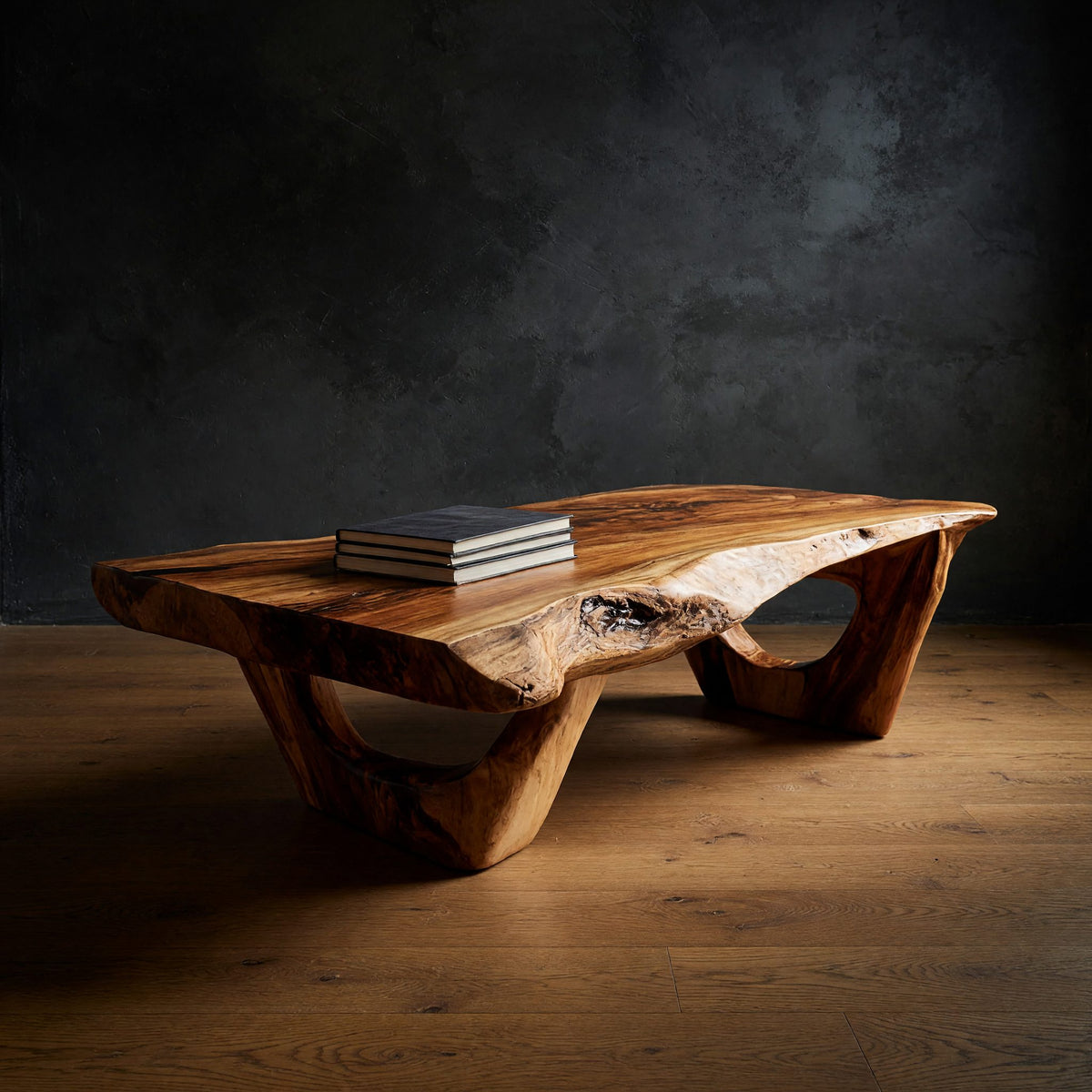 Same Timber Top to Floor, Arch-Base Coffee Table