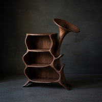 Solid Wood Record Player Stand Handcrafted Media Console