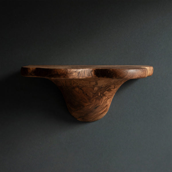 Solid Wood Mushroom Shelf Handcrafted Live Edge