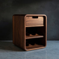 Solid Wood Bar Cabinet Minimalist Wine Small Kitchen Spaces