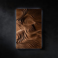 Layered Ridge Lines in Oak, a Carved Wall Panel — view 1