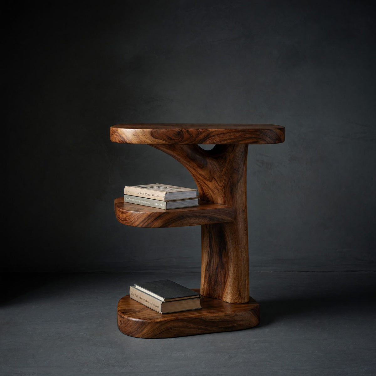 Solid Wood Nightstand With Storage Shelf Bedroom