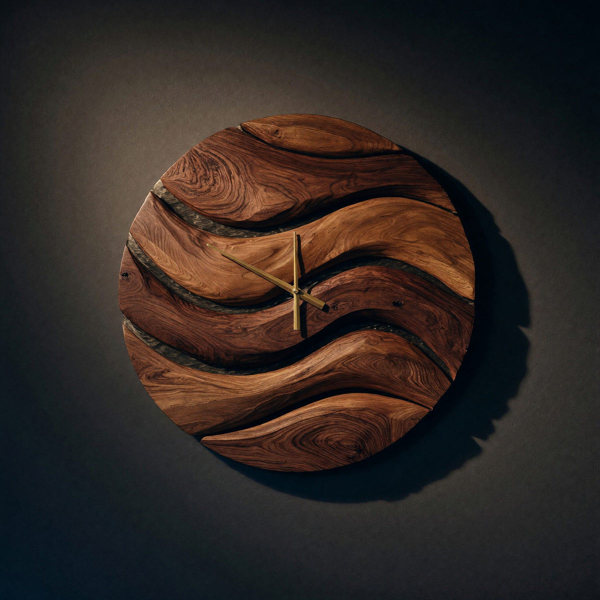 Solid Wood Clock Artistic Minimal Wall Living Room