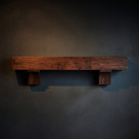 Solid Wood Floating Fireplace Mantel Rustic With Beam Holiday Decoration
