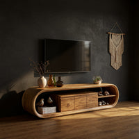 Media Console for a Living Room That Stays Uncluttered