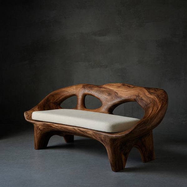 Solid Wood Sofa Curved Natural Living