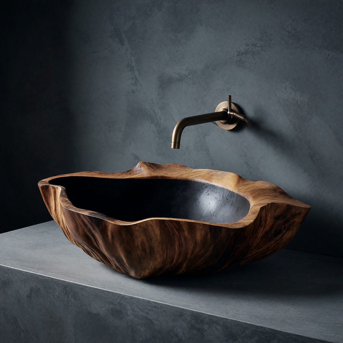 Solid Wood Sink Vanity Wall Mounted Bathroom Sleek Bathroom